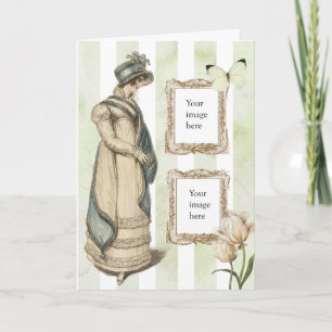 Jane Austen geïnspireerde  blauw gestreepte foto Kaart