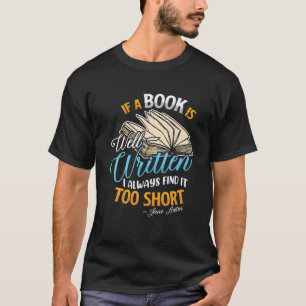 Jane Austen Gezegde Book Reading Literature T-shirt