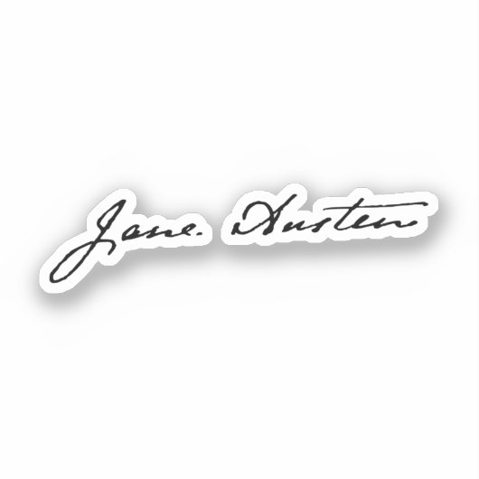 Jane Austen handtekening Sticker (Voorkant)