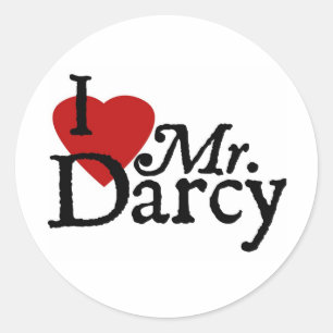 Jane Austen, ik hou van Mr Darcy Ronde Sticker
