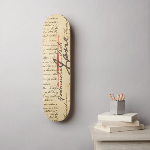 Jane Austen Letter Skateboard