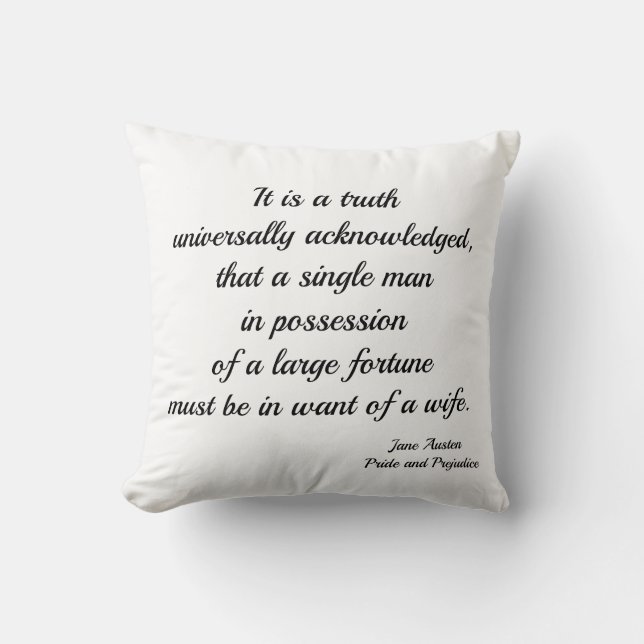 Jane Austen Marry Me Coussin (Recto)