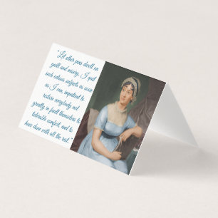 Jane Austen met citaat (blauw) Vouwkaart Kaart