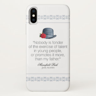 Jane Austen - Mijn Vader - Vintage Hoed iPhone X Hoesje