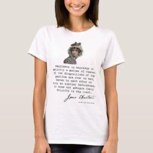 Jane Austen  mode bord en boekcitaat, T-shirt