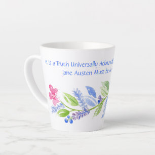 Jane Austen Motto Floral Mok