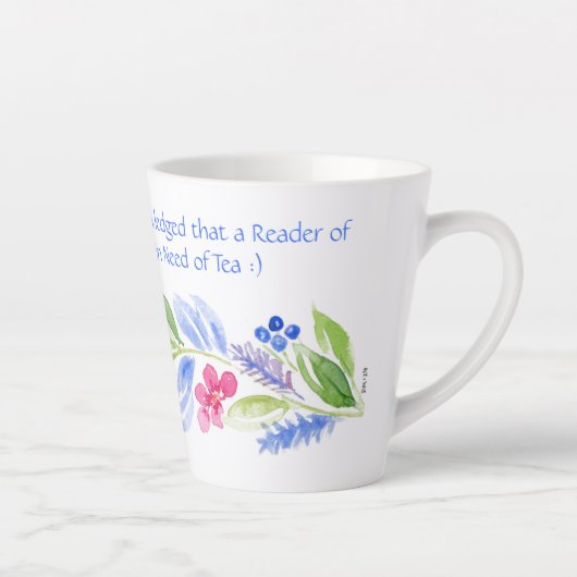 Jane Austen Motto Floral Mug (Droite)