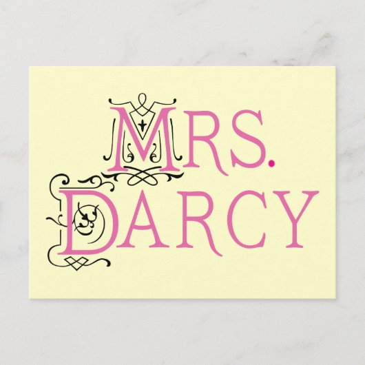 Jane Austen Mrs Darcy Gift Briefkaart (Voorkant)