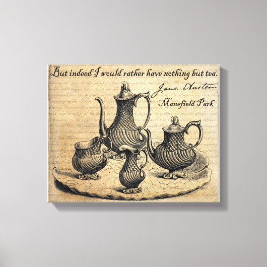 Jane Austen: Niets behalve Tea Canvas Afdruk (Voorkant)