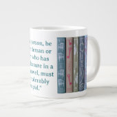 Jane Austen Novel Quote (blue) Extra Grote Beker (Voorkant rechts)