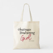 Jane Austen Obstinate Girl Quote Tote Bag (Achterkant)