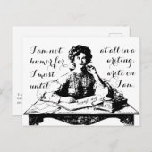 Jane Austen "On Writing" Citation Carte Postale (Devant / Derrière)