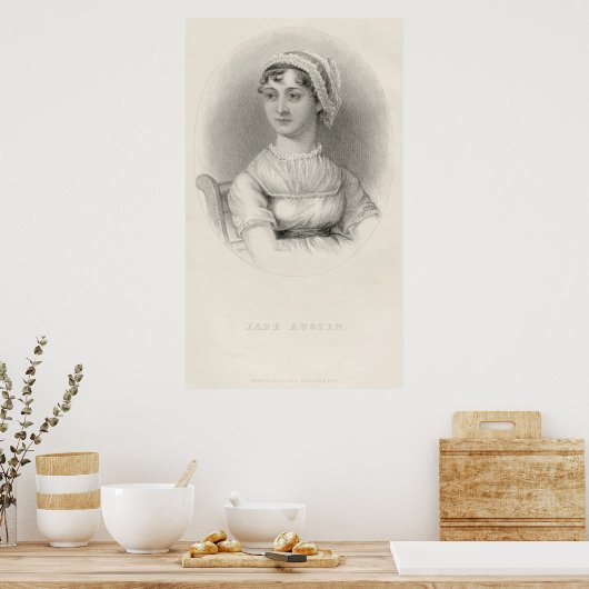 Jane Austen Portrait Sketch van Cassandra Austen Poster (Keuken)