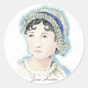 Jane Austen Portrait van Alice Flynn Ronde Sticker