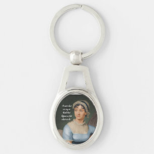 Jane Austen portret en citaat Sleutelhanger