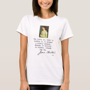 Jane Austen portret en Emma Book quote T-shirt