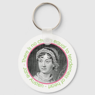 Jane Austen portret met Citaat Sleutelhanger