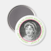 Jane Austen Portret met Quote Magnet Magneet (Voorkant / Achterkant)