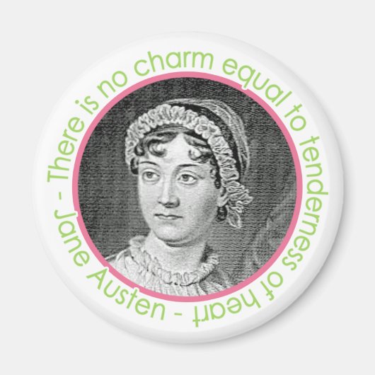 Jane Austen Portret met Quote Magnet Magneet (Voorkant)