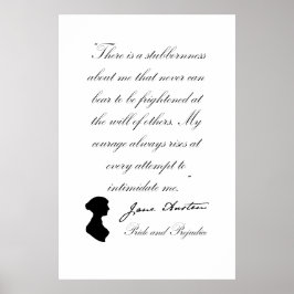 Jane Austen Pride en het Citaat van de Vooroordele Poster