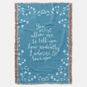 Jane Austen Pride en Prejudice Floral Love Deken