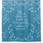 Jane Austen Pride en Prejudice Floral Love Douchegordijn (Voorkant)