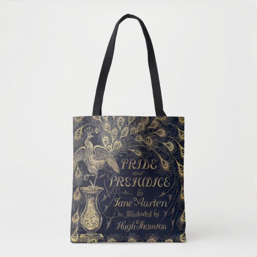 Jane Austen Pride en Prejudice Peacock Book Hoesje Tote Bag (Voorkant)