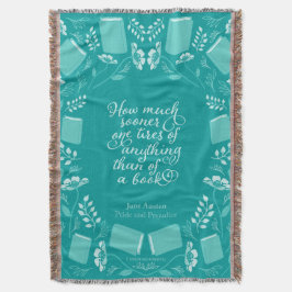 Jane Austen Pride & Prejudice Blauwgroen Floral Bo Deken