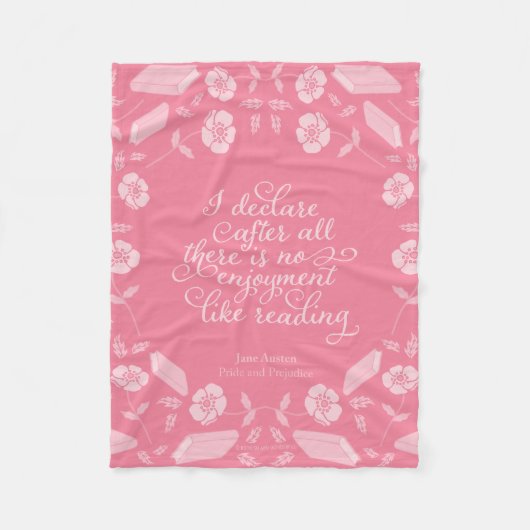 Jane Austen Pride & Prejudice Floral Bookish Quote Fleece Deken (Voorkant)