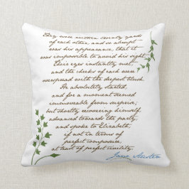 Jane Austen Pride & Prejudice Quote #1 Kussen