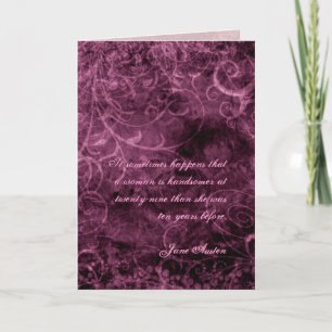 Jane Austen Quote Birthday Card GEPERSONALISEERD Kaart