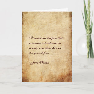 Jane Austen Quote Birthday Card GEPERSONALISEERD Kaart