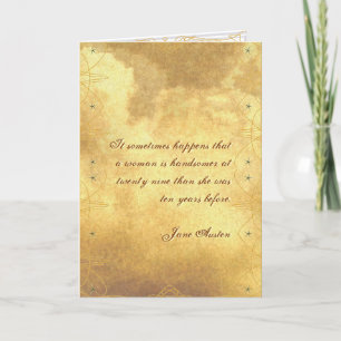 Jane Austen Quote Birthday Kaart GEPERSONALISEERD