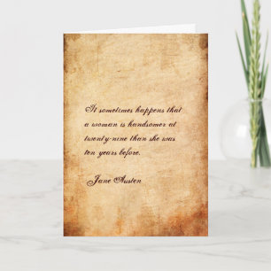 Jane Austen Quote Birthday Kaart GEPERSONALISEERD