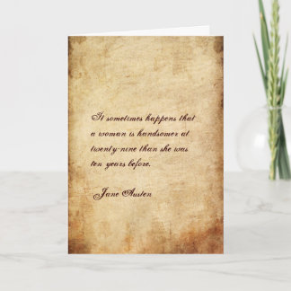 Jane Austen Quote Birthday Kaart GEPERSONALISEERD