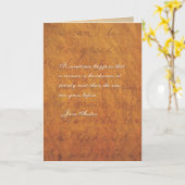 Jane Austen Quote Birthday Kaart GEPERSONALISEERD (Gele Bloem)