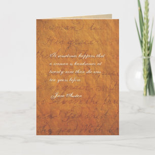 Jane Austen Quote Birthday Kaart GEPERSONALISEERD