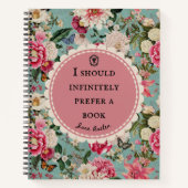 Jane Austen Quote Notebook "Prefer a Book" Notitieboek (Voorkant)