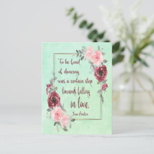 Jane Austen Quote Om dol te zijn op dansen Briefka Briefkaart