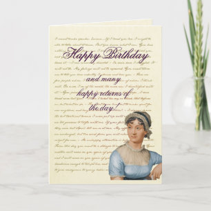 Jane Austen Quote Schrijf je eigen verjaardagskaar Kaart