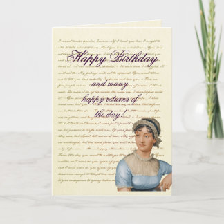 Jane Austen Quote Schrijf je eigen verjaardagskaar Kaart
