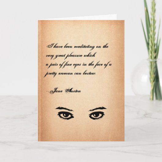 Jane Austen Quote Wenskaart GEPERSONALISEERD Feestdagen Kaart (Voorkant)