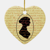 Jane Austen Quotes en Cameo Kerstfeestdag Keramisch Ornament (Achterkant)
