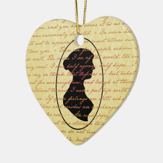 Jane Austen Quotes en Cameo Kerstfeestdag Keramisch Ornament (Links)