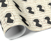 Jane Austen Quotes en Silhouette Portret Small Cadeaupapier (Rol Hoek)