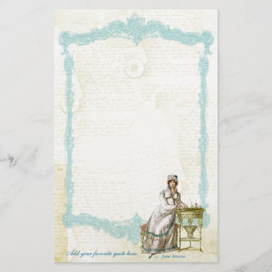 Jane Austen Regency Custom Stationery Briefpapier (Voorkant)
