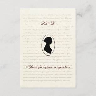Jane Austen Regency épousant la carte de RSVP