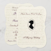 Jane Austen Regency Wedding Invitation Portrait Kaart (Voorkant / Achterkant)