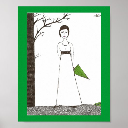 Jane Austen Rice Painting Poster (Voorkant)