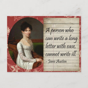Jane Austen schrijft geïnspireerd design Briefkaart